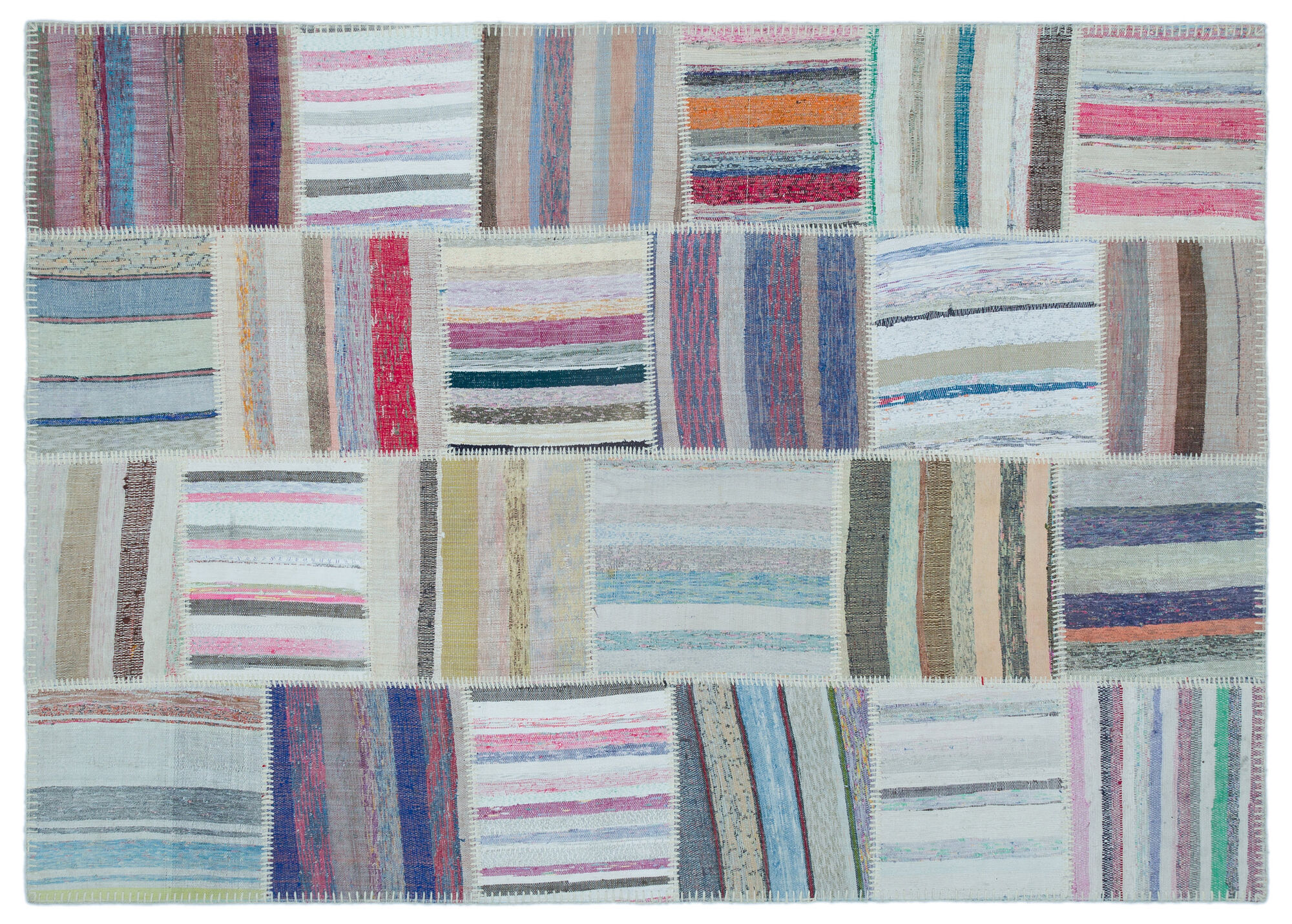Apex Kilim Patchwork Unique Striped 25430 160 cm X 225 cm