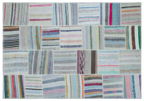 Apex Kilim Patchwork Unique Striped 25431 158 cm X 227 cm - 1