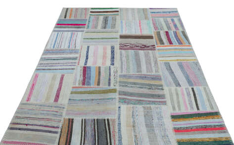 Apex Kilim Patchwork Unique Striped 25431 158 cm X 227 cm - 3