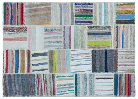Apex Kilim Patchwork Unique Striped 25433 160 cm X 226 cm - 1