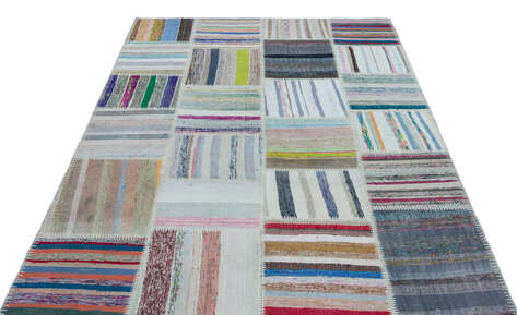 Apex Kilim Patchwork Unique Striped 25433 160 cm X 226 cm - 3