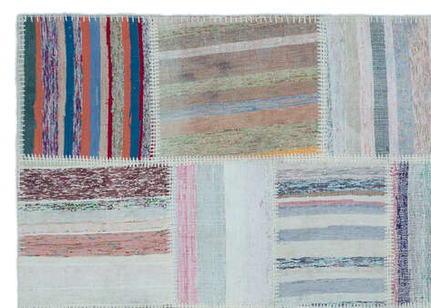 Apex Kilim Patchwork Unique Striped 25433 160 cm X 226 cm - 5