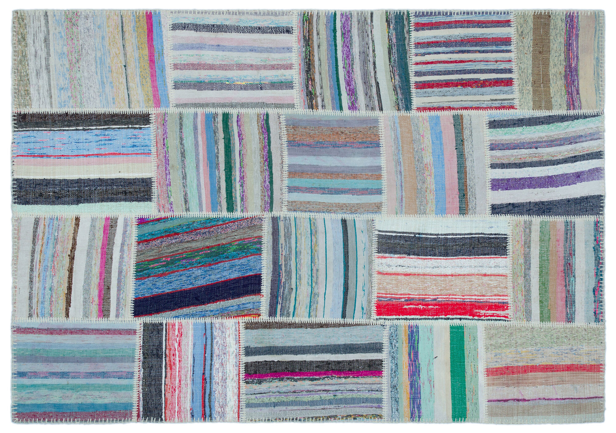 Apex Kilim Patchwork Unique Striped 25434 160 cm X 228 cm