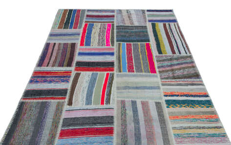 Apex Kilim Patchwork Unique Striped 25435 160 cm X 230 cm - 3