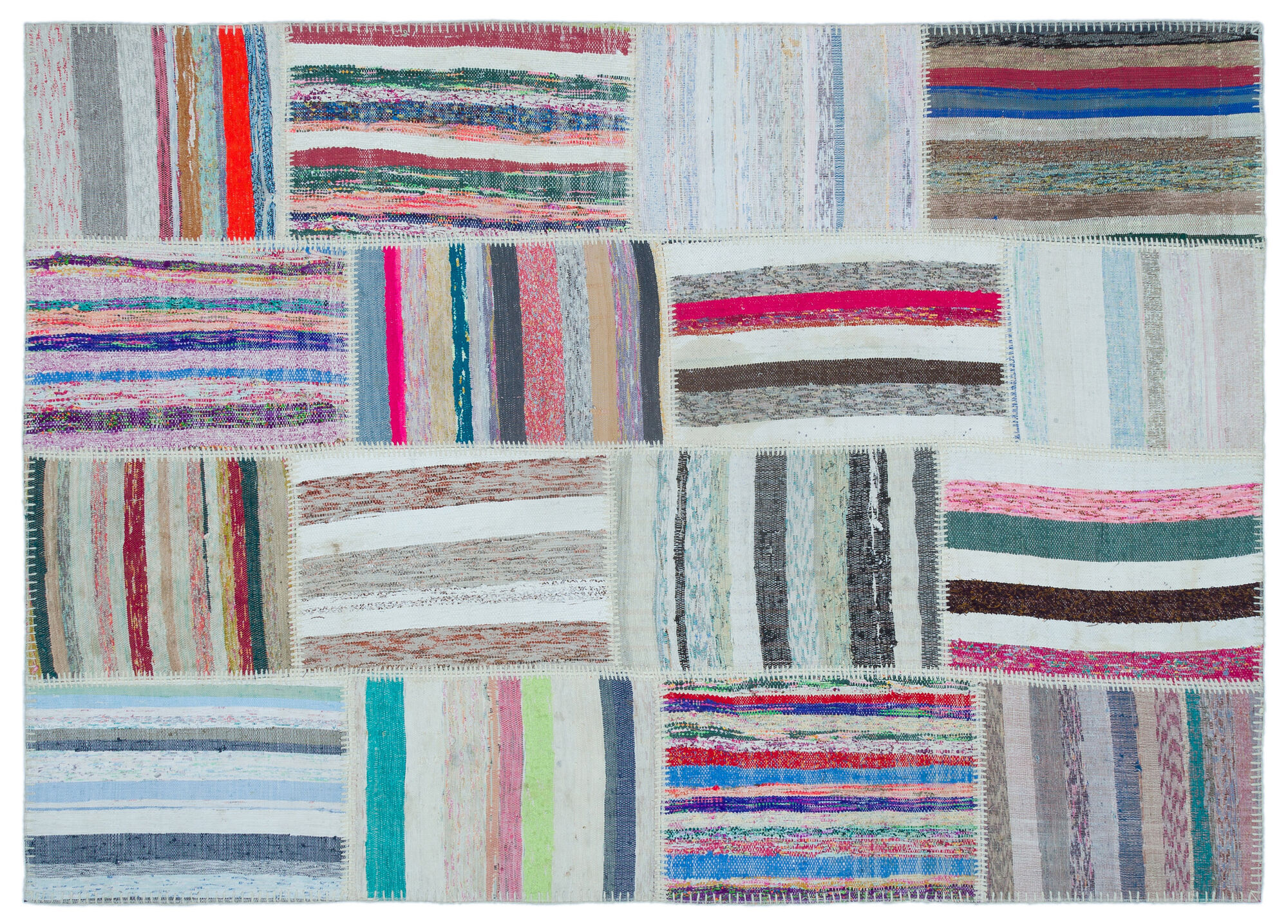 Apex Kilim Patchwork Unique Striped 25436 160 cm X 224 cm