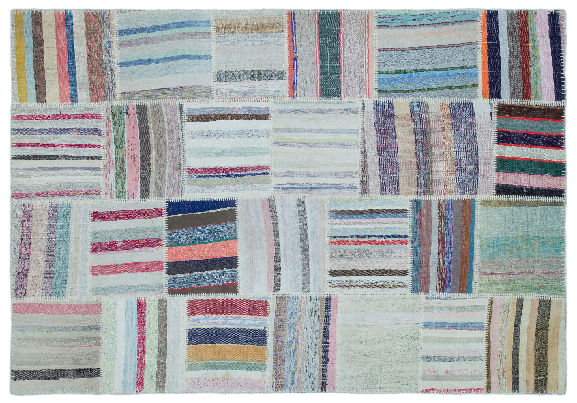 Apex Kilim Patchwork Unique Striped 25437 160 cm X 228 cm