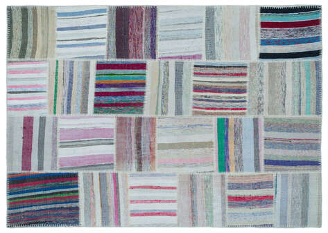 Apex Kilim Patchwork Unique Striped 25438 160 cm X 226 cm - 1