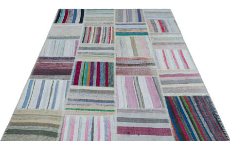 Apex Kilim Patchwork Unique Striped 25438 160 cm X 226 cm - 3