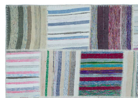 Apex Kilim Patchwork Unique Striped 25438 160 cm X 226 cm - 5