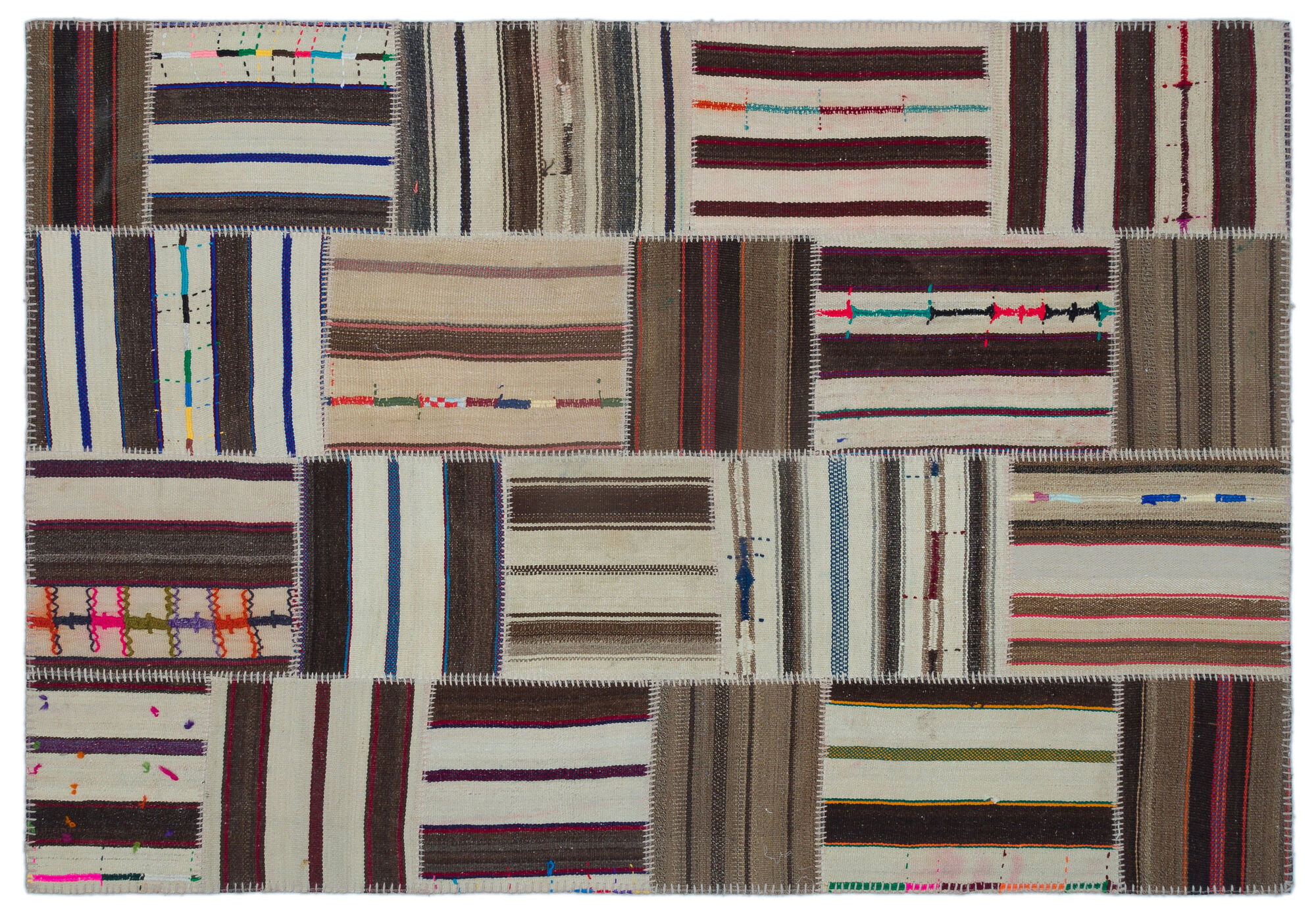 Apex Kilim Patchwork Unique Striped 25442 157 cm X 230 cm