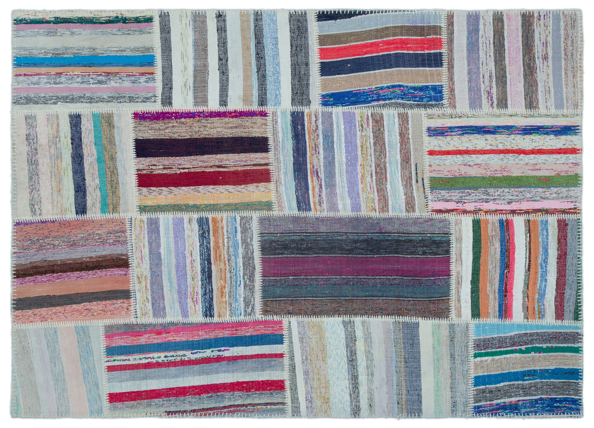 Apex Kilim Patchwork Unique Striped 25444 156 cm X 220 cm
