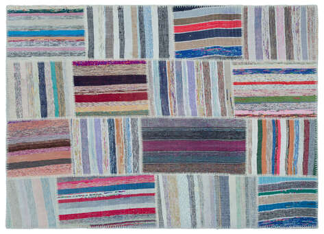 Apex Kilim Patchwork Unique Striped 25444 156 cm X 220 cm - 1