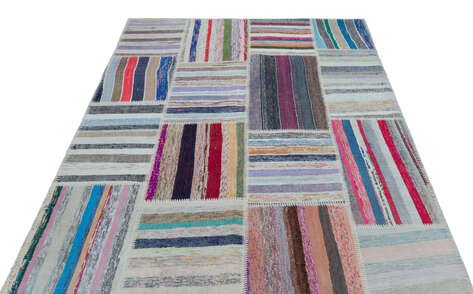 Apex Kilim Patchwork Unique Striped 25444 156 cm X 220 cm - 3