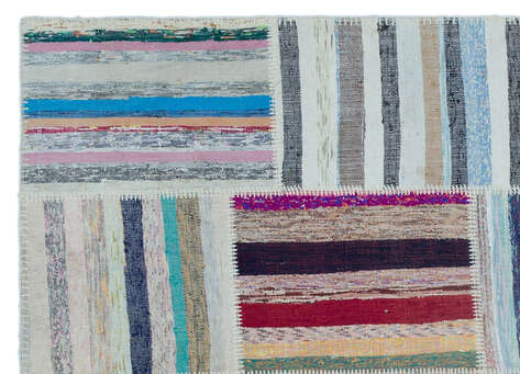 Apex Kilim Patchwork Unique Striped 25444 156 cm X 220 cm - 5