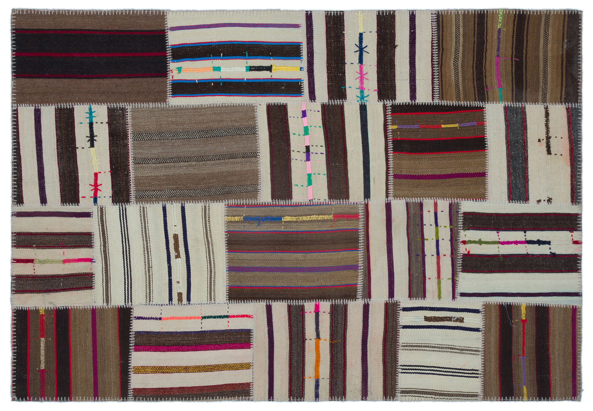 Apex Kilim Patchwork Unique Striped 25445 158 cm X 230 cm