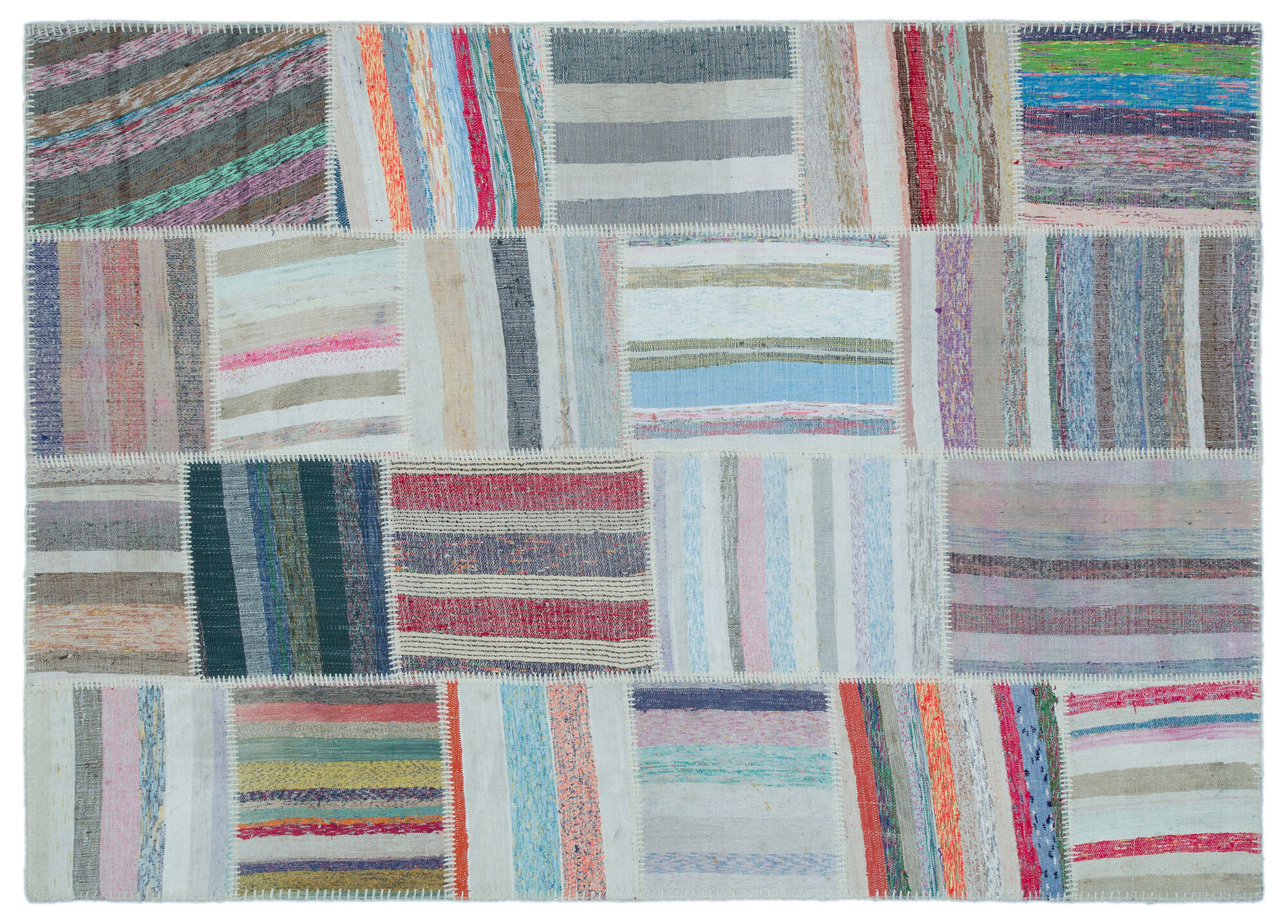 Apex Kilim Patchwork Unique Striped 25447 160 cm X 224 cm