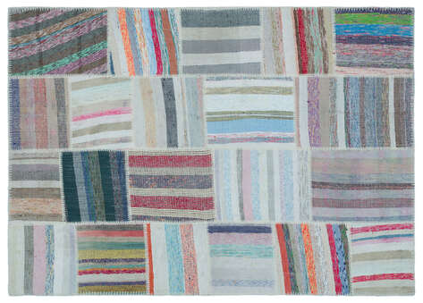 Apex Kilim Patchwork Unique Striped 25447 160 cm X 224 cm - 1