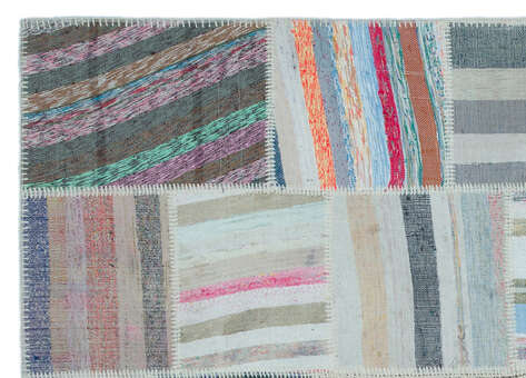Apex Kilim Patchwork Unique Striped 25447 160 cm X 224 cm - 5