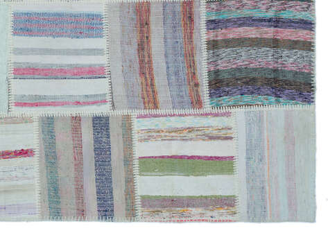 Apex Kilim Patchwork Unique Striped 25449 160 cm X 230 cm - 4