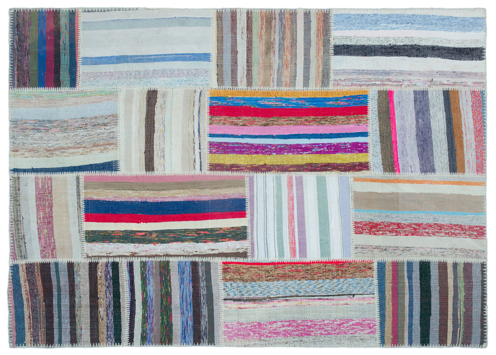Apex Kilim Patchwork Unique Striped 25451 160 cm X 224 cm