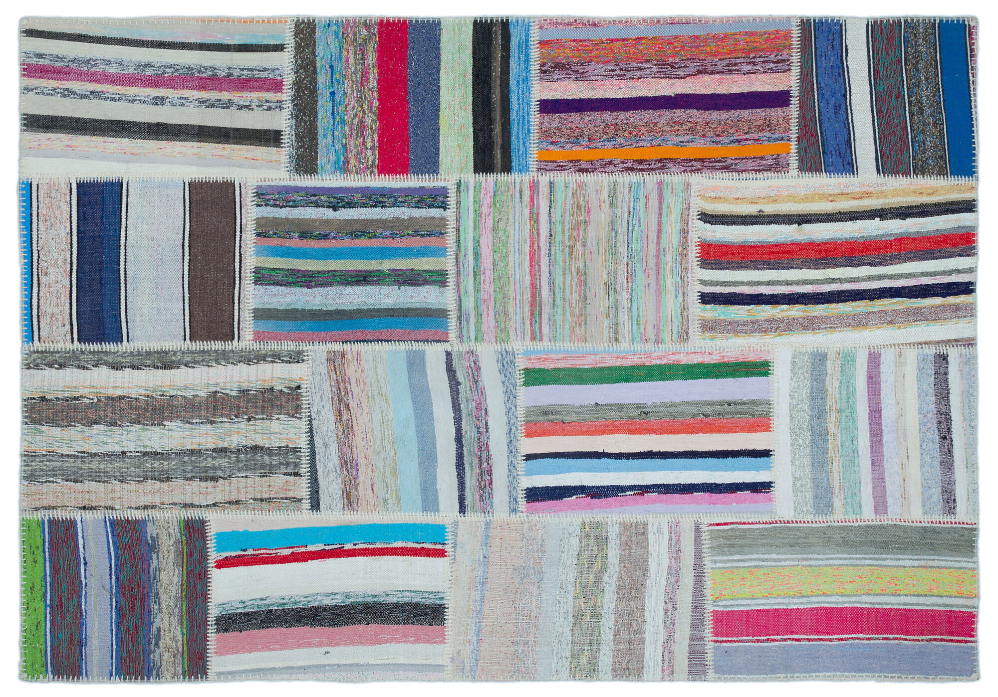 Apex Kilim Patchwork Unique Striped 25452 160 cm X 227 cm