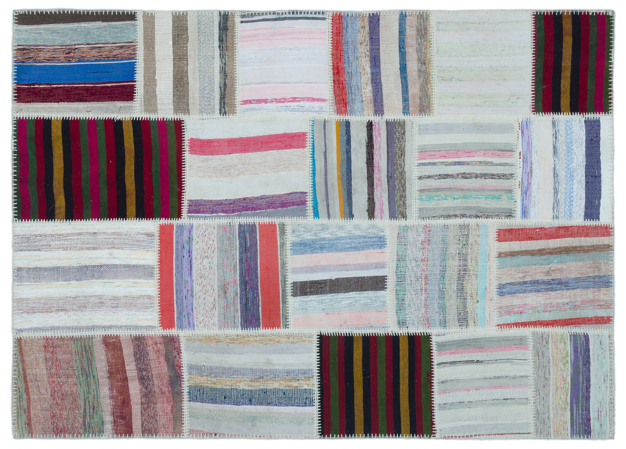 Apex Kilim Patchwork Unique Striped 25453 160 cm X 223 cm