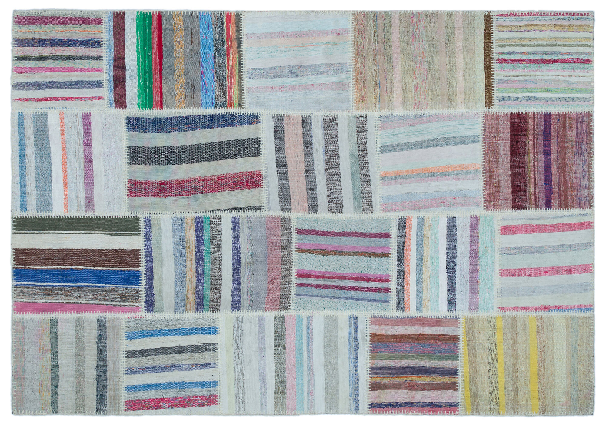 Apex Kilim Patchwork Unique Striped 25455 160 cm X 230 cm