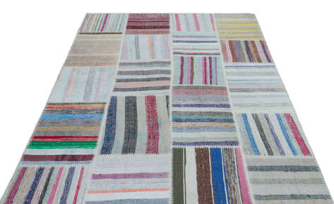Apex Kilim Patchwork Unique Striped 25455 160 cm X 230 cm - 3