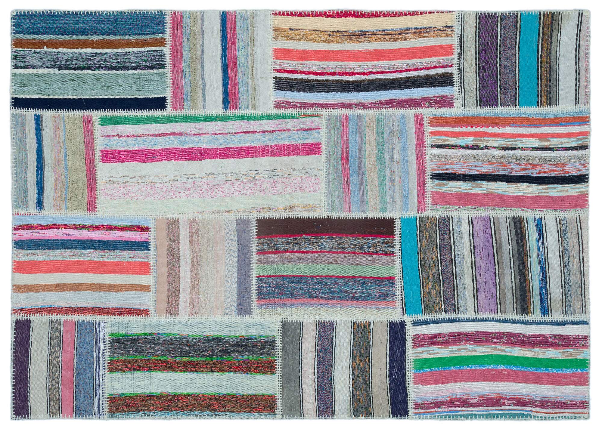 Apex Kilim Patchwork Unique Striped 25456 160 cm X 225 cm