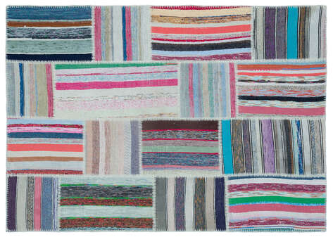 Apex Kilim Patchwork Unique Striped 25456 160 cm X 225 cm - 1