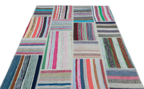 Apex Kilim Patchwork Unique Striped 25456 160 cm X 225 cm - 3
