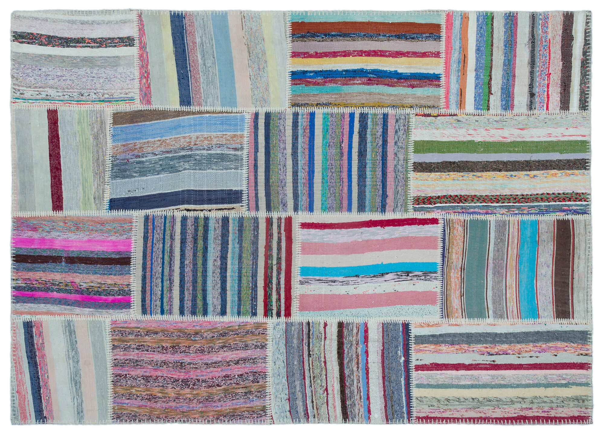 Apex Kilim Patchwork Unique Striped 25461 160 cm X 225 cm