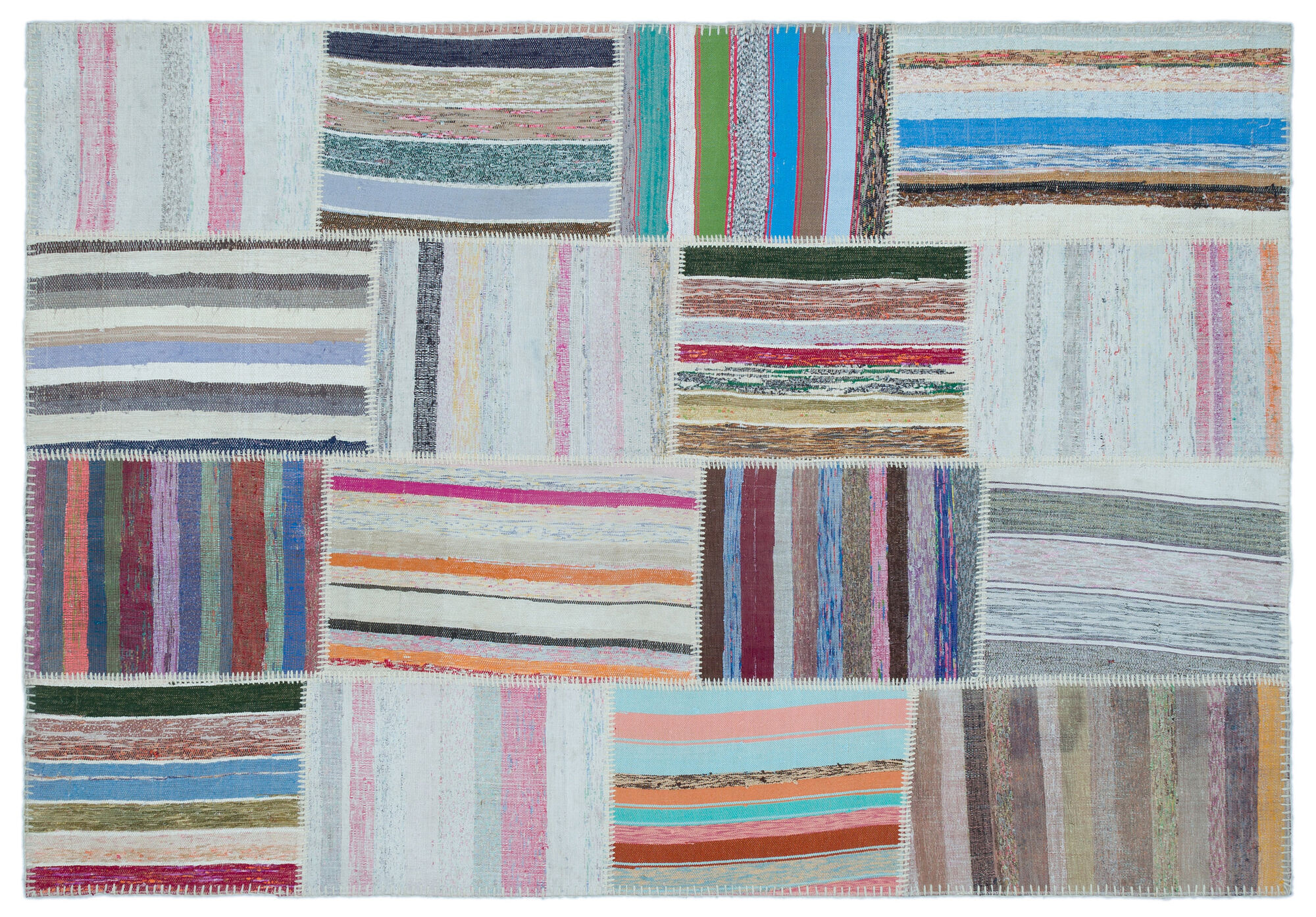Apex Kilim Patchwork Unique Striped 25463 160 cm X 230 cm