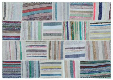 Apex Kilim Patchwork Unique Striped 25464 160 cm X 228 cm - 1