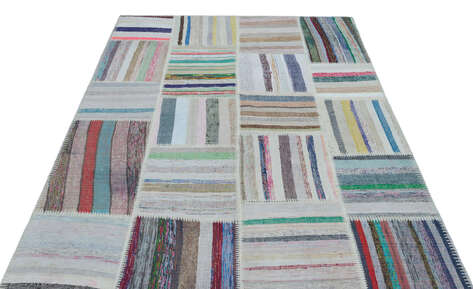 Apex Kilim Patchwork Unique Striped 25464 160 cm X 228 cm - 3