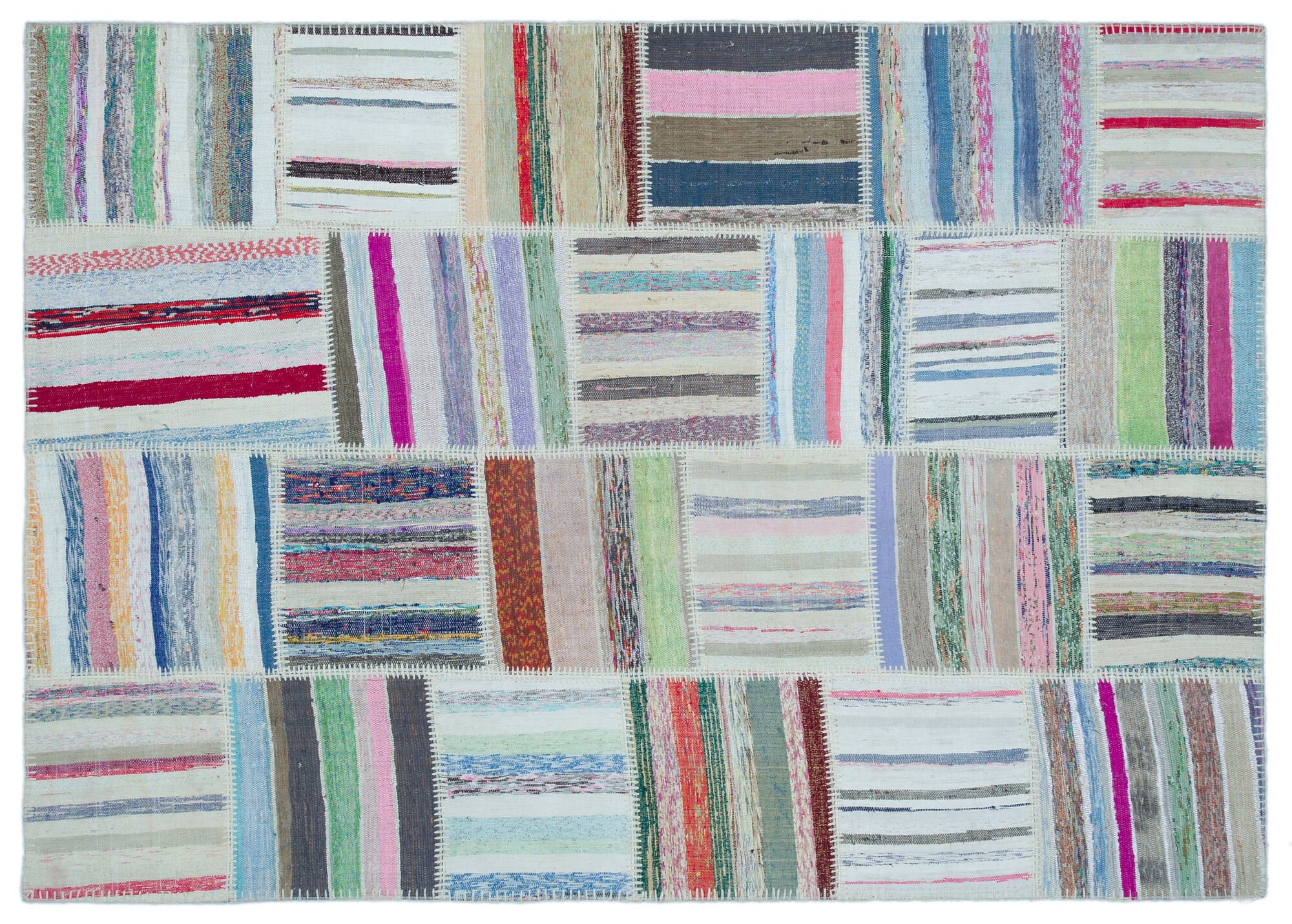 Apex Kilim Patchwork Unique Striped 25466 160 cm X 225 cm