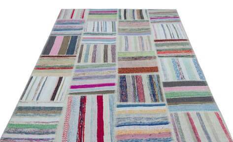 Apex Kilim Patchwork Unique Striped 25466 160 cm X 225 cm - 3
