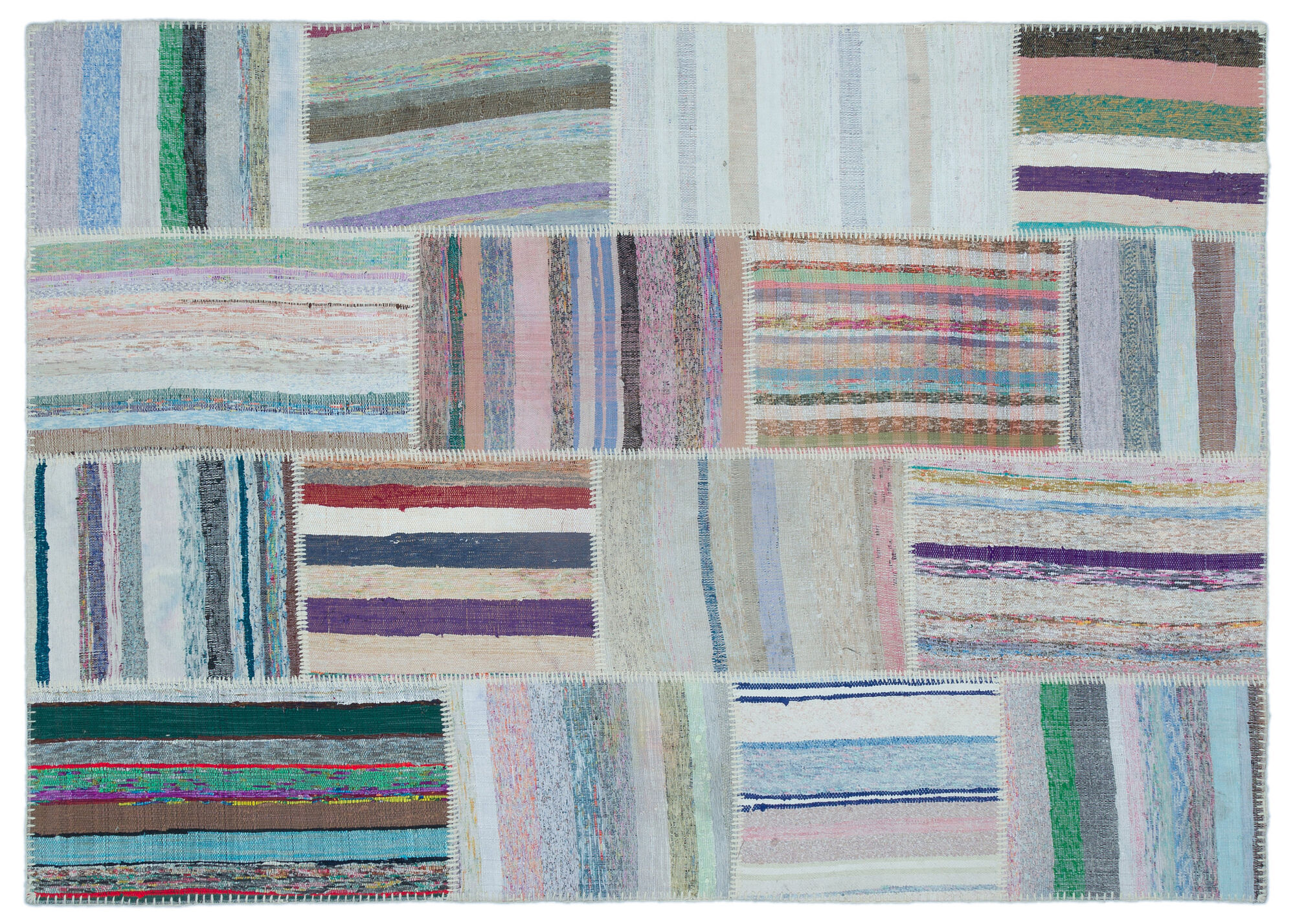 Apex Kilim Patchwork Unique Striped 25469 160 cm X 224 cm