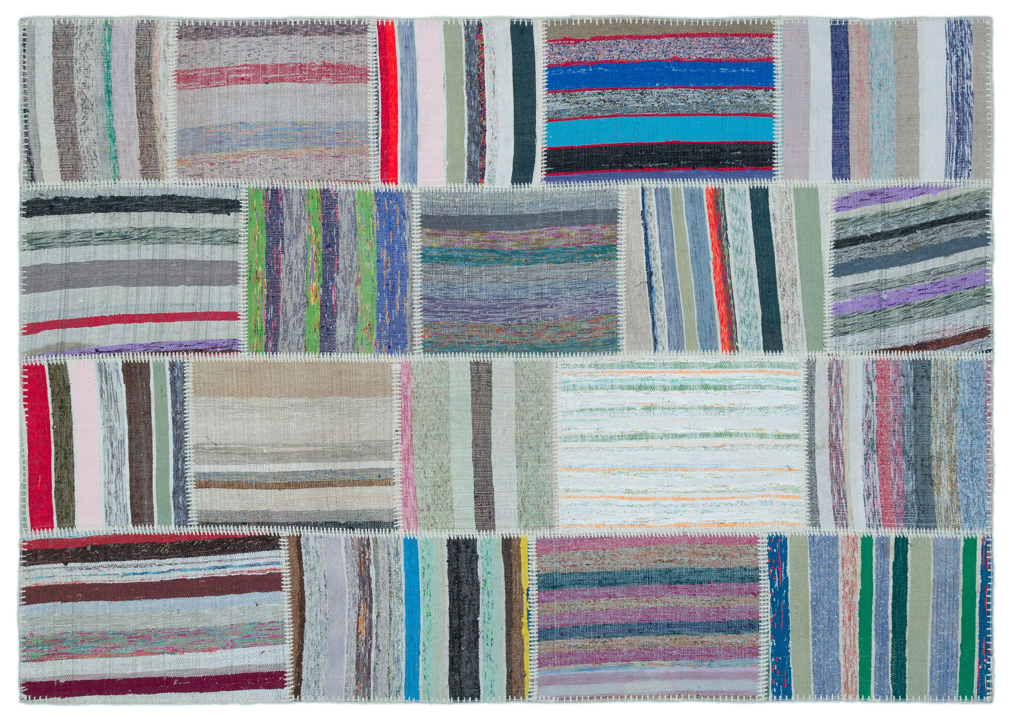 Apex Kilim Patchwork Unique Striped 25473 160 cm X 225 cm