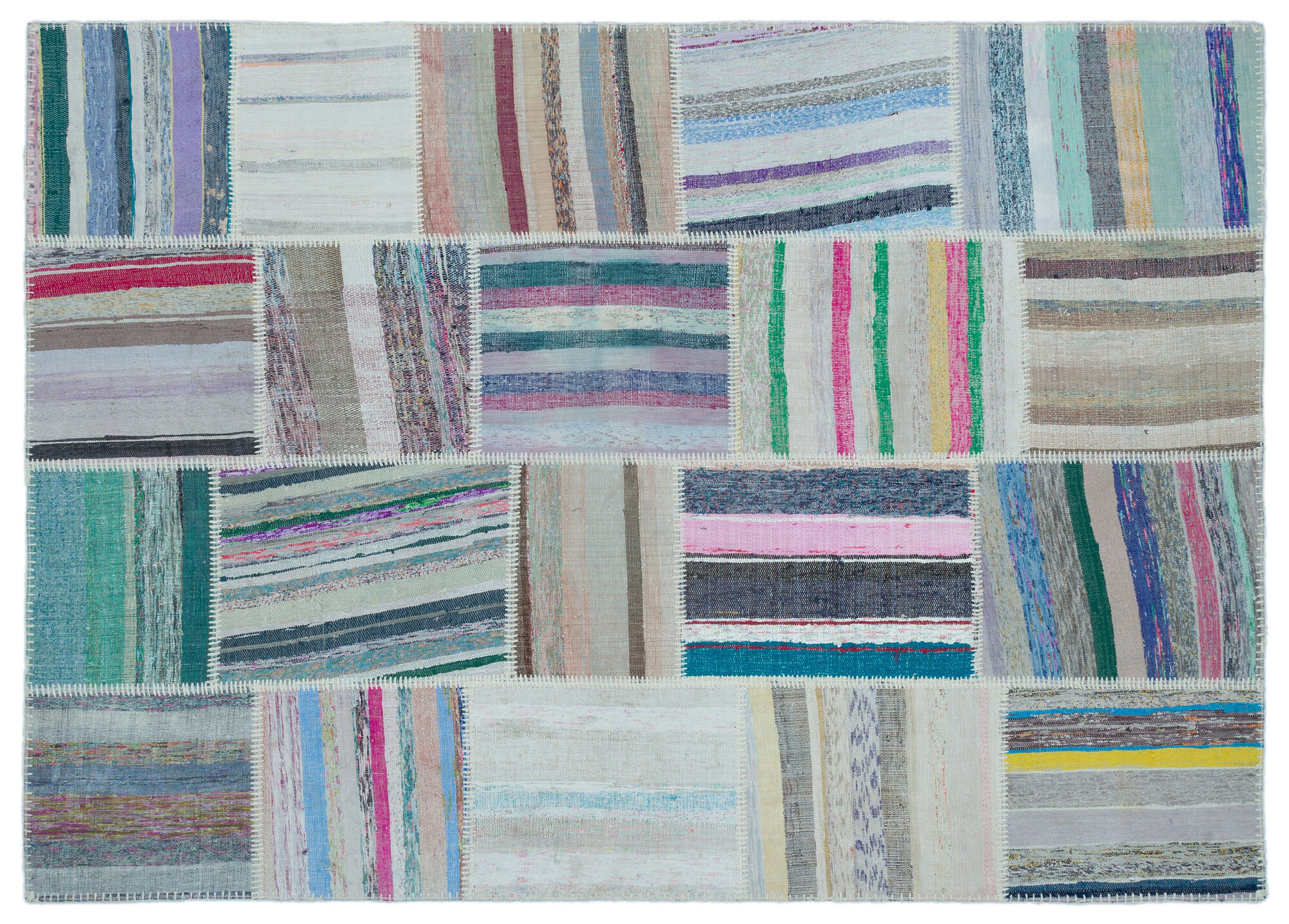 Apex Kilim Patchwork Unique Striped 25476 160 cm X 225 cm