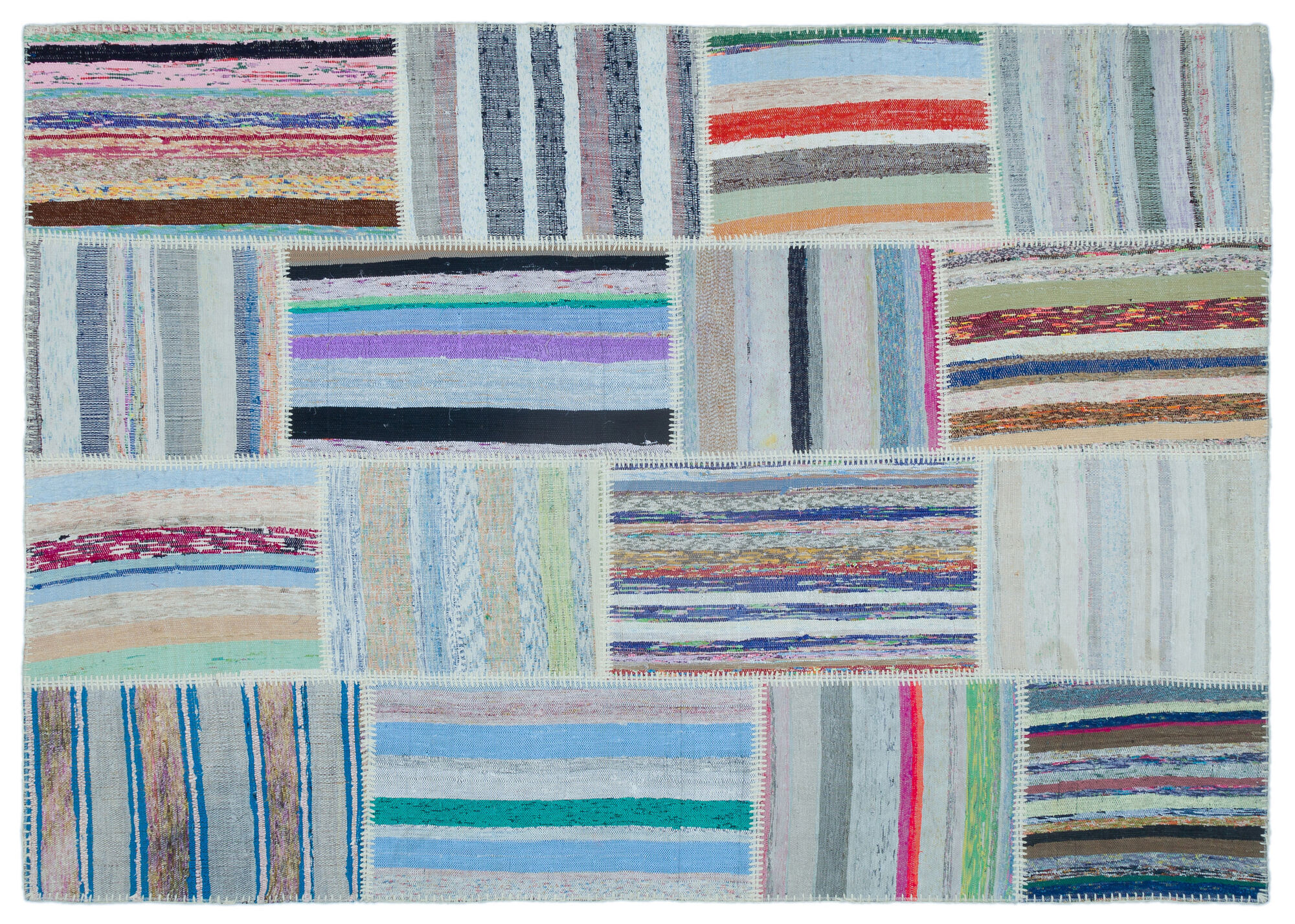 Apex Kilim Patchwork Unique Striped 25477 160 cm X 225 cm