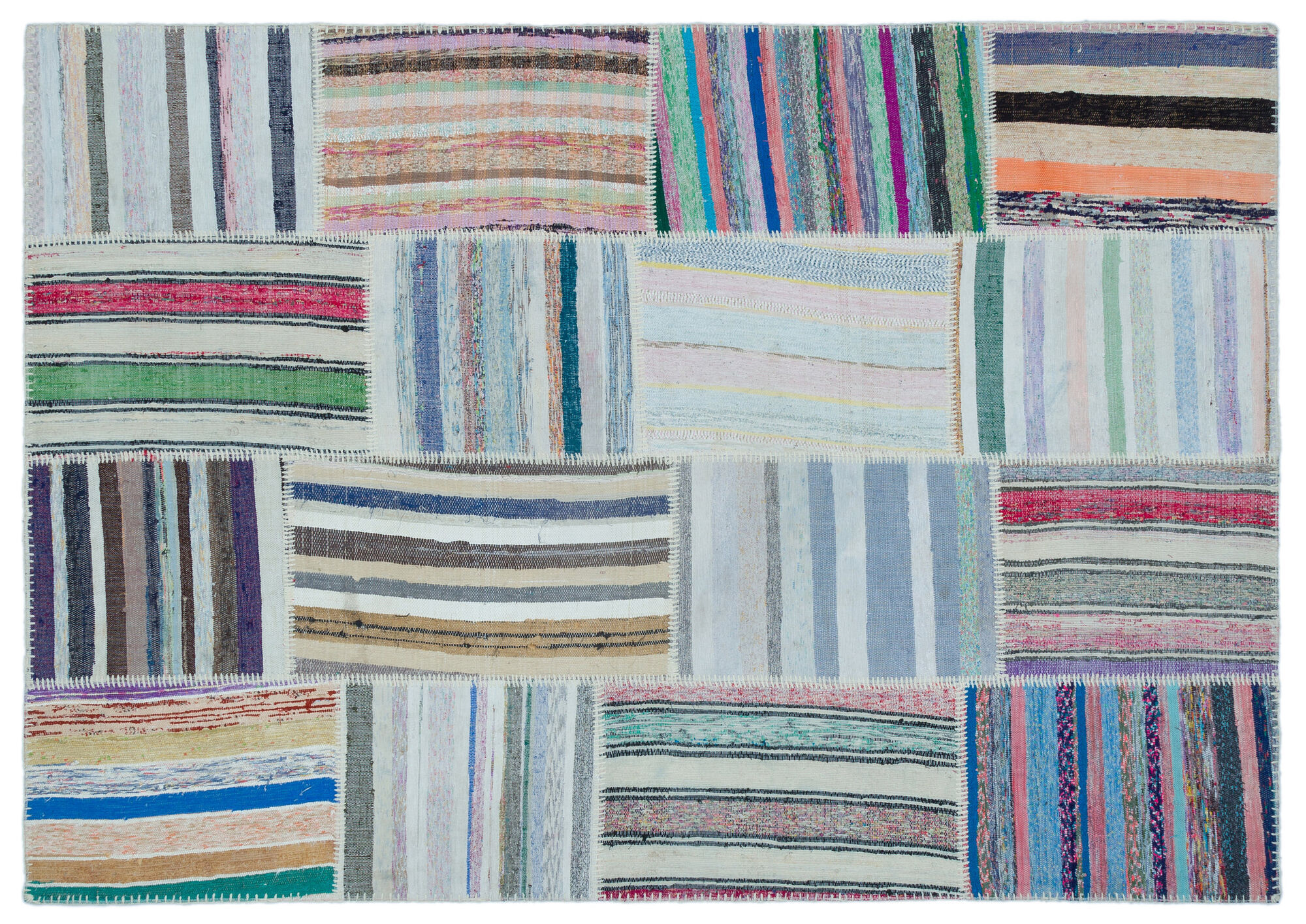 Apex Kilim Patchwork Unique Striped 25479 160 cm X 226 cm