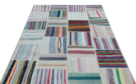 Apex Kilim Patchwork Unique Striped 25482 160 cm X 225 cm - 3
