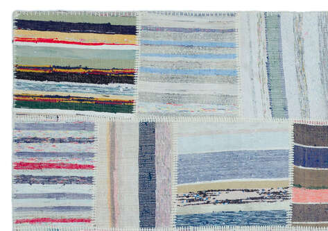 Apex Kilim Patchwork Unique Striped 25482 160 cm X 225 cm - 5