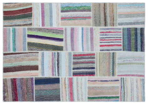 Apex Kilim Patchwork Unique Striped 25489 160 cm X 228 cm - 1