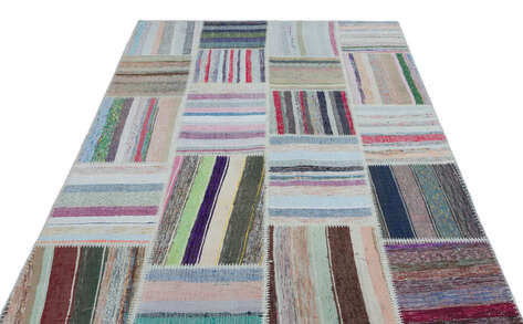 Apex Kilim Patchwork Unique Striped 25489 160 cm X 228 cm - 3