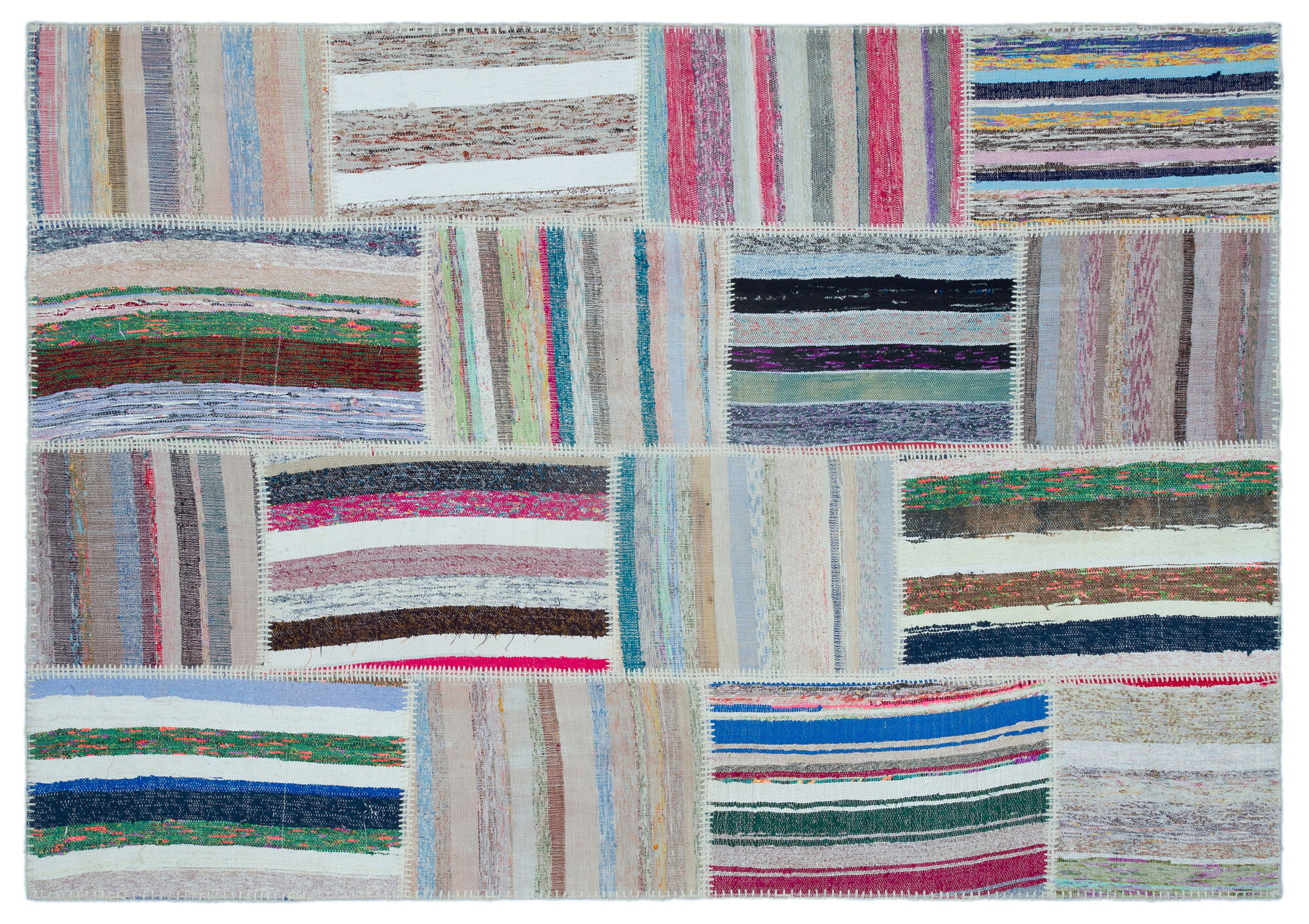 Apex Kilim Patchwork Unique Striped 25491 160 cm X 230 cm