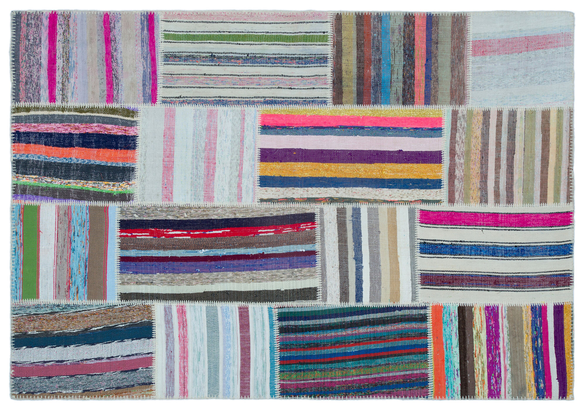 Apex Kilim Patchwork Unique Striped 25493 160 cm X 230 cm