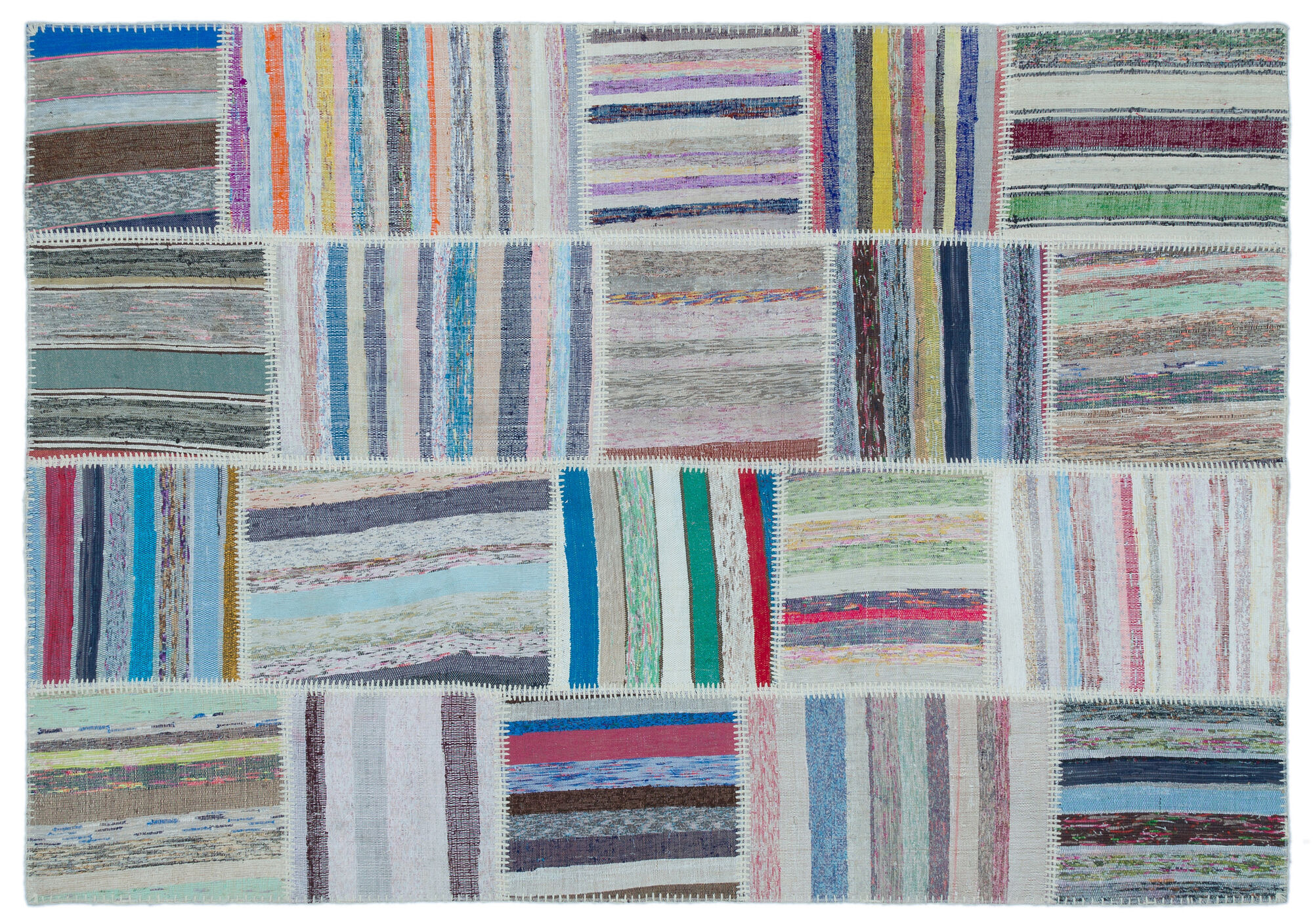 Apex Kilim Patchwork Unique Striped 25494 160 cm X 228 cm