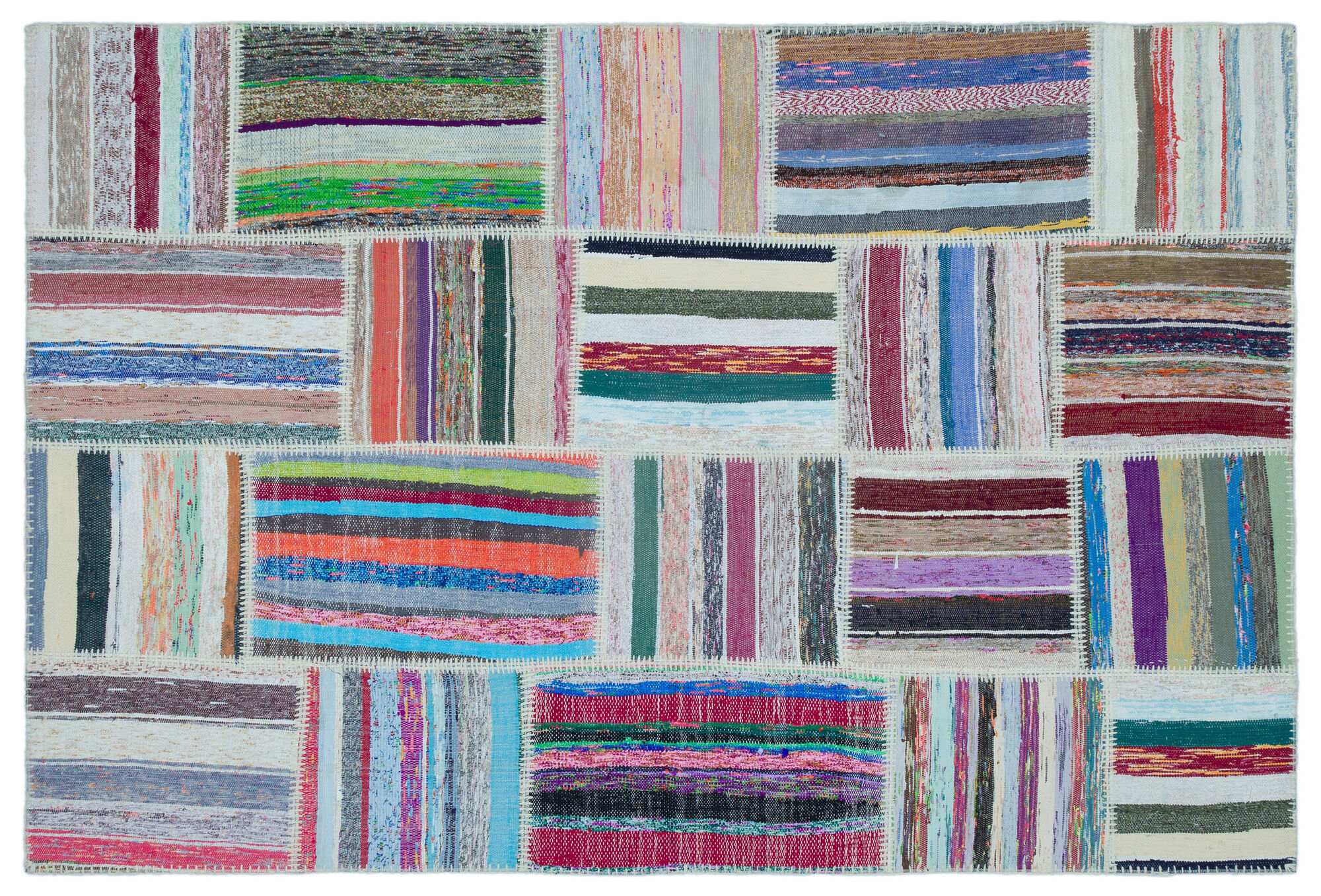 Apex Kilim Patchwork Unique Striped 25496 154 cm X 228 cm